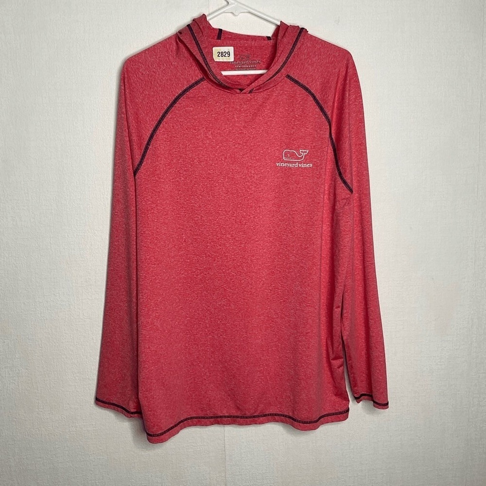 Vineyard Vines Performance Pink Jersey Pullover Thin Hoodie Men M El Salvador